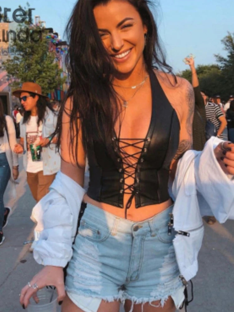 Leather Crop Top