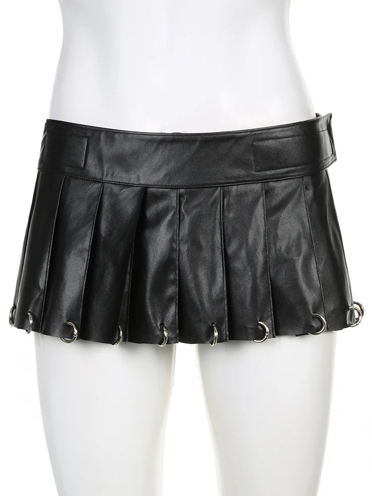 Leather A-Line Skirt