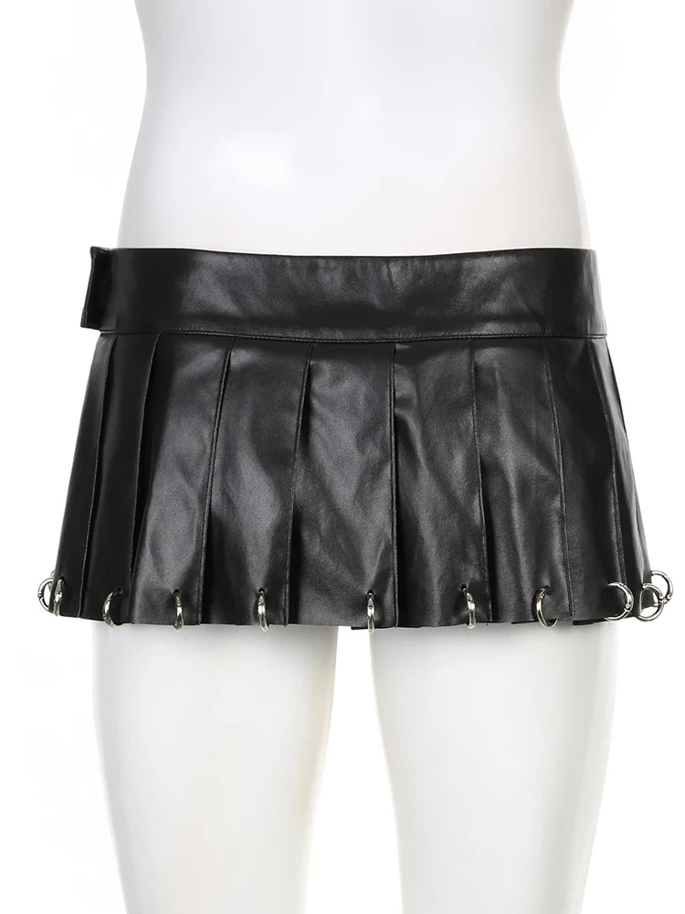 Leather A-Line Skirt